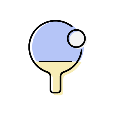 青い卓球ラケットのアイコンイラスト素材