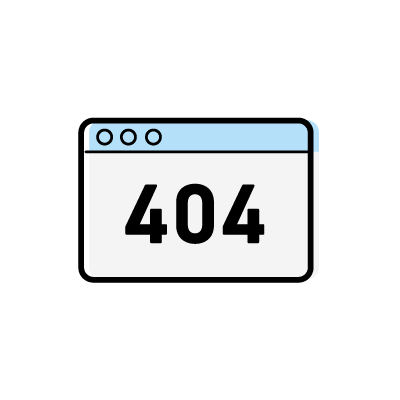 404エラーページのアイコンイラスト素材（ライトブルー）