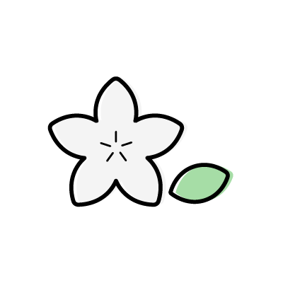 白いツツジの花のアイコンイラスト素材