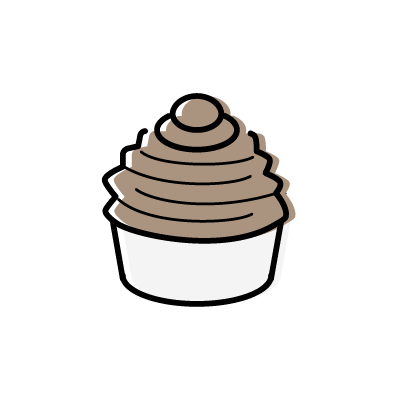 チョコレートクリームのモンブランケーキのアイコンイラスト素材