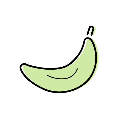 グリーンバナナのアイコンイラスト素材