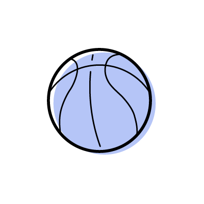 ブルーバスケットボールのアイコンイラスト素材