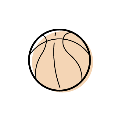 オレンジ色のバスケットボールのアイコンイラスト素材
