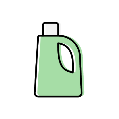 グリーンの液体洗剤ボトルのアイコンイラスト素材