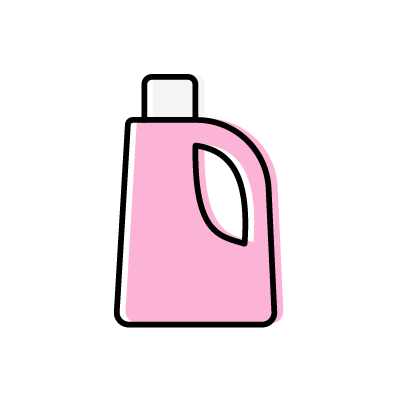 ピンク色の液体洗剤ボトルのアイコンイラスト素材