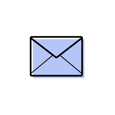 未開封のメールのアイコンイラスト素材（ブルー）