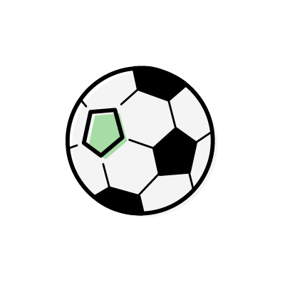 グリーンのサッカーボールのアイコンイラスト素材