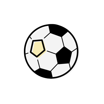 イエローのサッカーボールのアイコンイラスト素材