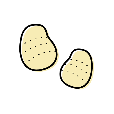 イエローの里芋のアイコンイラスト素材