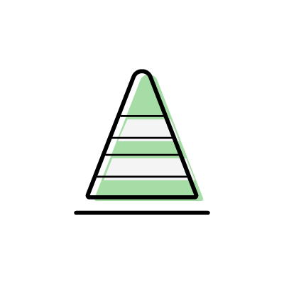 緑色の三角コーンのアイコンイラスト素材