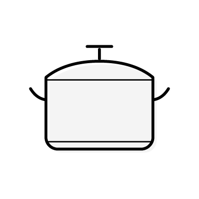 アイボリーホワイトの両手鍋のアイコンイラスト素材