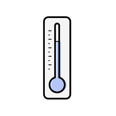ブルーのアナログ温度計のアイコンイラスト素材
