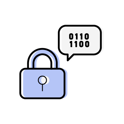 暗号化セキュリティのアイコンイラスト素材（ブルー）