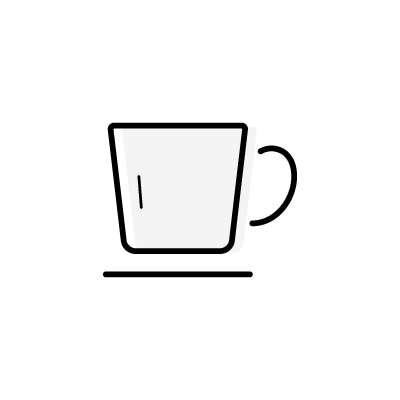 アイボリーのコーヒーカップのアイコンイラスト素材