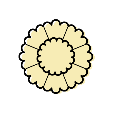 黄色いたんぽぽの花のアイコンイラスト素材