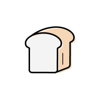 ベージュカラーの食パンのアイコンイラスト素材