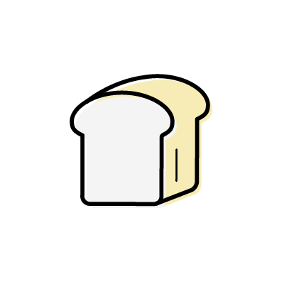 イエローの食パンのアイコンイラスト素材