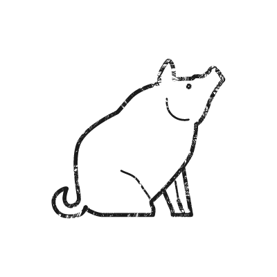 黒いインクで描いた横向きの猪（亥年）のアイコンイラスト素材