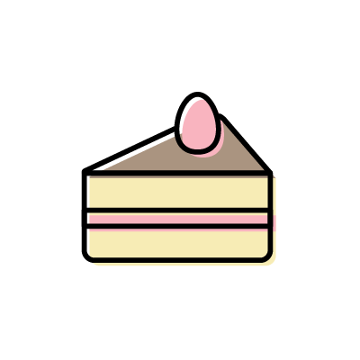 チョコレートクリームのショートケーキのアイコンイラスト素材