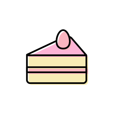 ストロベリークリームのショートケーキのアイコンイラスト素材