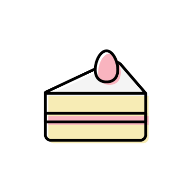 生クリームのショートケーキのアイコンイラスト素材