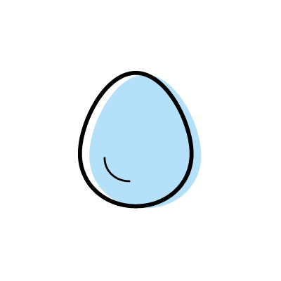 水色の卵のアイコンイラスト素材