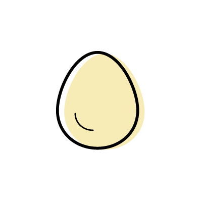 黄色い卵のアイコンイラスト素材