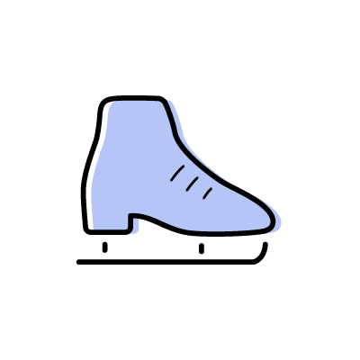 ブルーのスケート靴のアイコンイラスト素材