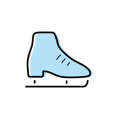アイスブルーのスケート靴のアイコンイラスト素材