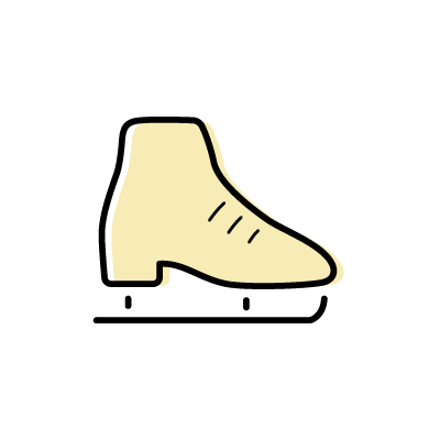 イエローのスケート靴のアイコンイラスト素材