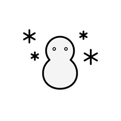 雪の日（雪だるま）のアイコンイラスト素材（ホワイト）