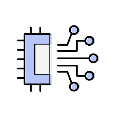 半導体技術のアイコンイラスト素材（ブルー）