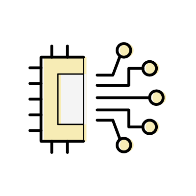 半導体技術のアイコンイラスト素材（イエロー）