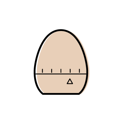 ベージュのアナログクッキングタイマーのアイコンイラスト素材