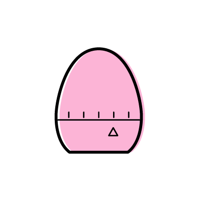 ピンク色のアナログクッキングタイマーのアイコンイラスト素材