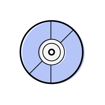 青いCDのアイコンイラスト素材